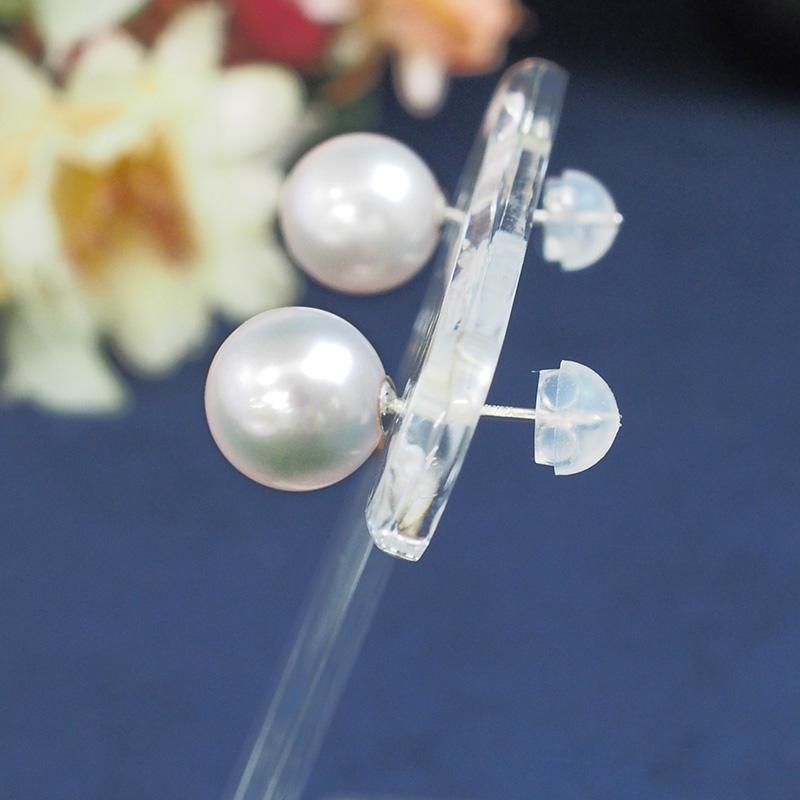 あこや真珠 8mm珠 K18 パール スタッドピアス K18/WG ゴールドピアス 
