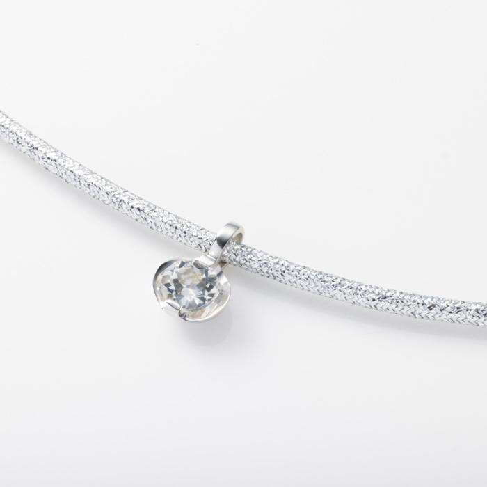 健康アクセサリー ネックレス 白 管理医療機器認証】 磁気ネックレス ホワイトトパーズ 0.5ct