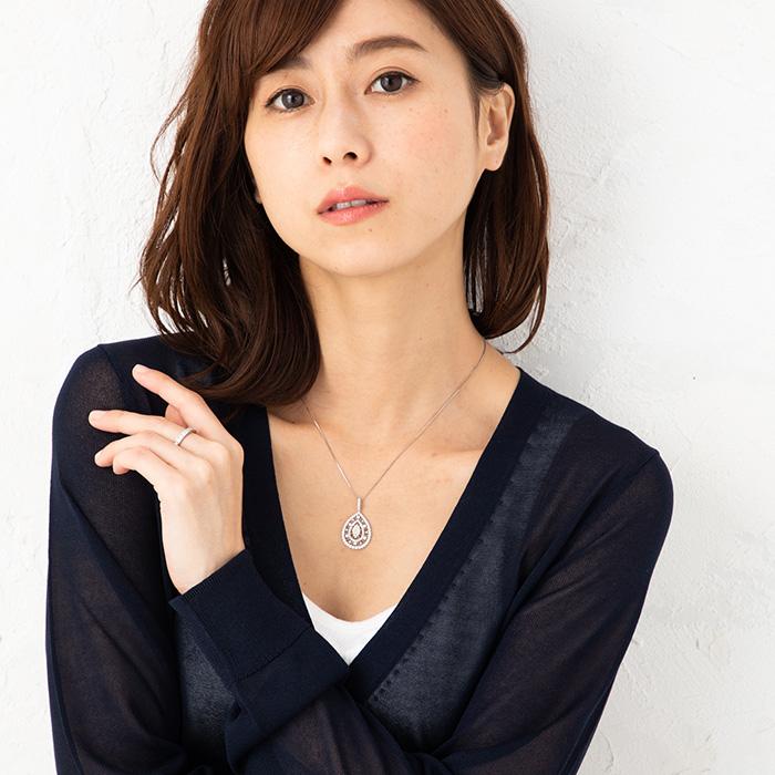 ダイヤモンド アンティークデザインペンダントトップ マーキスカット