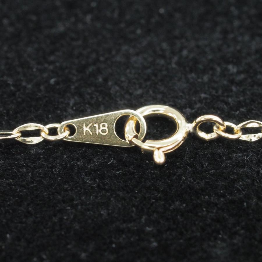 40cm 中空アズキ チェーン チェーン幅約1.6mm ネックレス K18 YG WG レディース ゴールド ホワイトゴールド 18金 k18の画像
