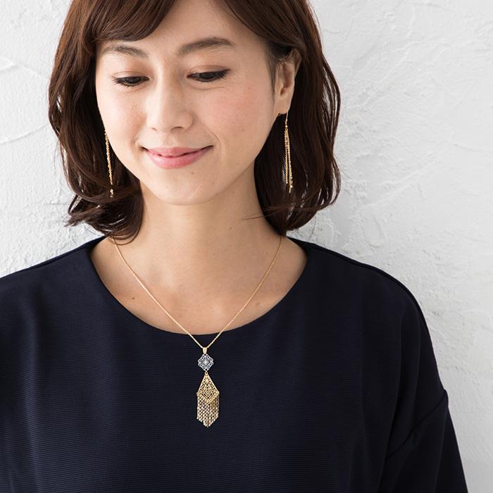 アンティークラタン 透かしデザイン ペンダントトップ K18/WGコンビ ゴールド 18金の画像