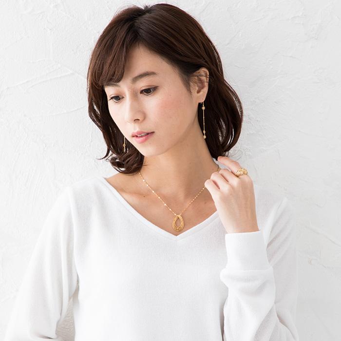 透かしデザイン ペンダントトップ アンティークエリカデザインK18 K18WG ゴールド 18金 イエローゴールド ホワイトゴールドの画像