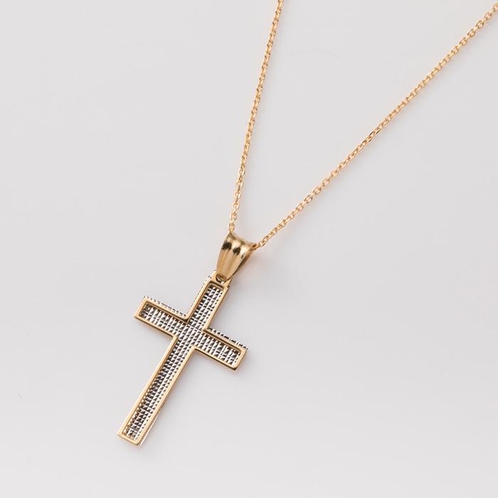 ダブルクロスデザイン ペンダントトップ ゴールド K18/WG 18金 : J 