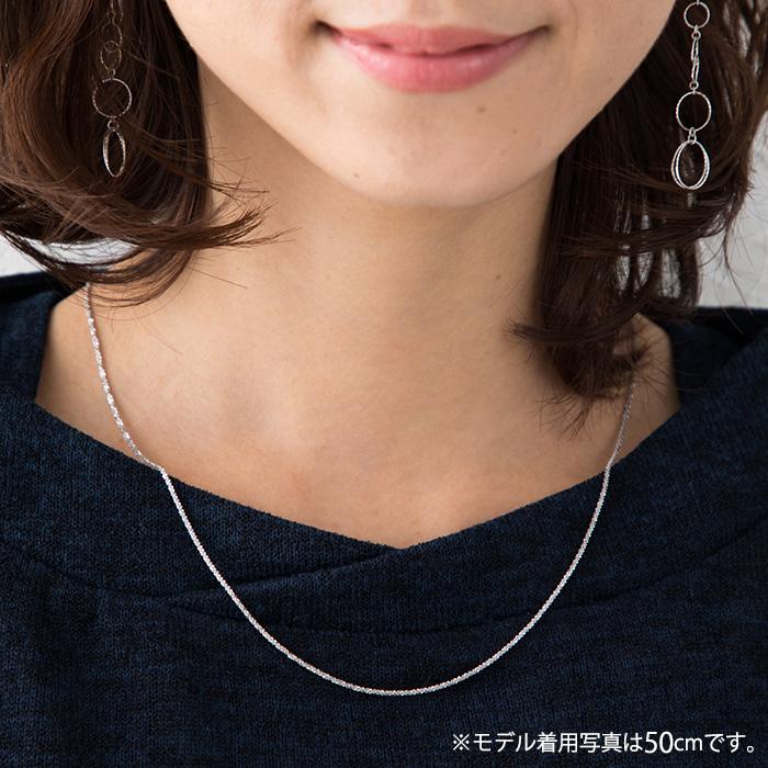 約45cm クリスクロス チェーン 幅約1.2mm スライド式アジャスター  Pt850 ネックレス プラチナネックレス レディース プラチナ850 レディースの画像