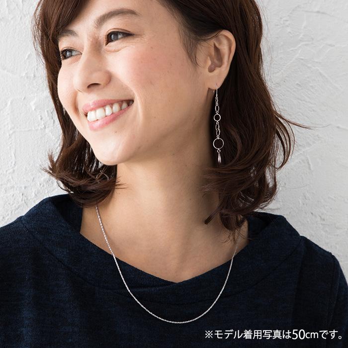 約45cm クリスクロス チェーン 幅約1.2mm スライド式アジャスター  Pt850 ネックレス プラチナネックレス レディース プラチナ850 レディースの画像