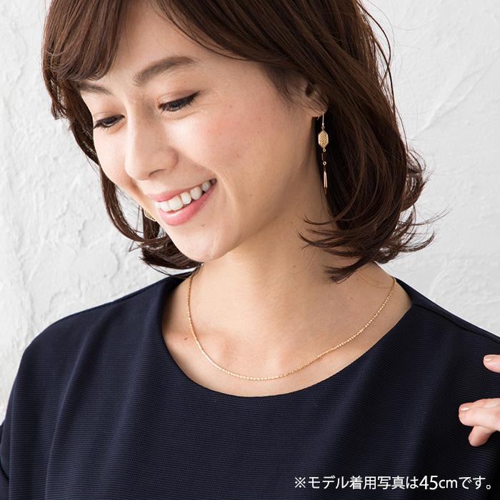 約60cm クリスクロス チェーン 幅約1.2mm スライド式アジャスター 18金 YG PG WG ネックレス レディース ゴールド ピンクゴールド K18 イエローゴールド k18の画像