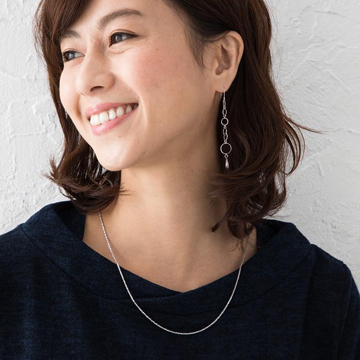 約50cm クリスクロス チェーン 幅約1.2mm スライド式アジャスター ネックレス Pt850 プラチナネックレス プラチナ850 レディースの画像