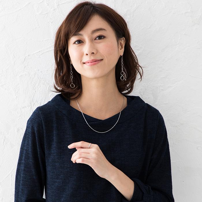 約50cm クリスクロス チェーン 幅約1.2mm スライド式アジャスター ネックレス Pt850 プラチナネックレス プラチナ850 レディースの画像