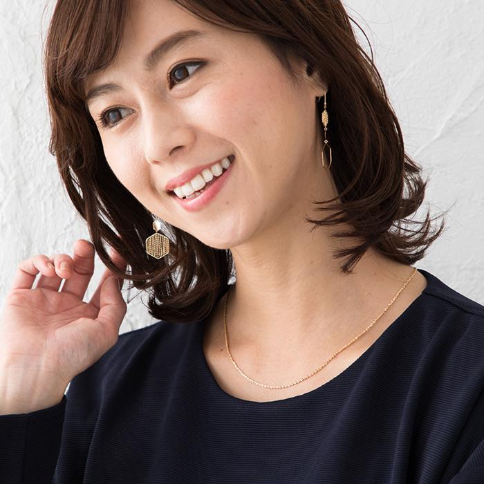 約45cm クリスクロス チェーン 幅約1.2mm スライド式アジャスター 18金 YG WG PG ネックレス レディース K18ネックレス ホワイト ピンク ゴールドの画像