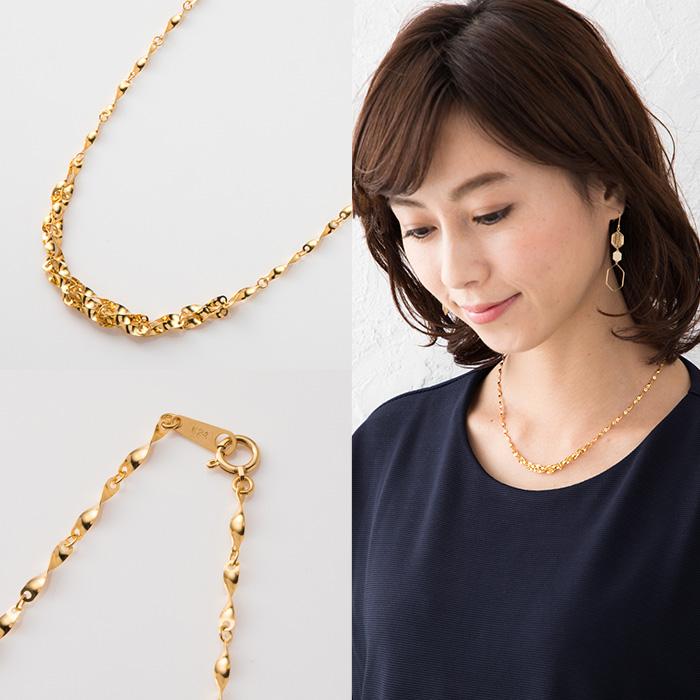 ゆki　K18 ネックレス　デザインネックレス　ゴールドネックレス ゆki K18 ネックレス デザインネックレス ゴールドネックレス