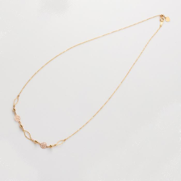 バラ ボール モチーフ ネックレス チェーン スライドボール