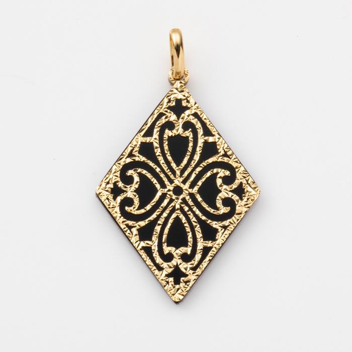 K18金 ゴールド オニキスペンダント　トップ スクエア ヴィンテージ K18金 ゴールド オニキスペンダント トップ スクエア