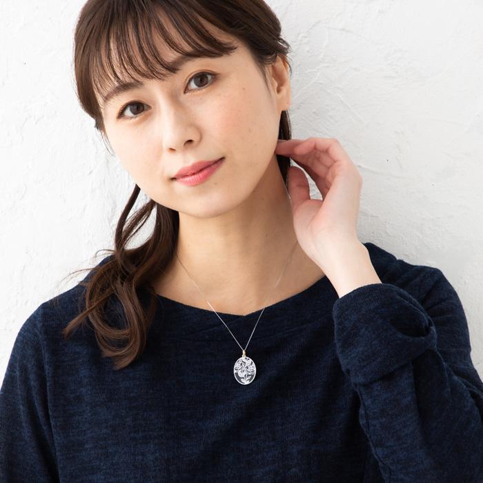 ペンダントトップ 楕円 フラワーモチーフ リバーシブル オニキス 18金 K18 YG WG ゴールド ホワイトゴールド 約1.23g_2