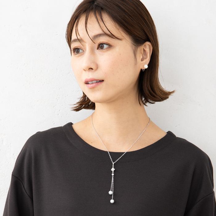 あこや真珠 8mm珠 ピアス イヤリング K14WG 14金 ホワイト