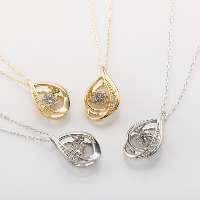 プラチナ ダイヤモンド ネックレス センターダイヤ 0.18ct 右サイドダイヤ 0.01ct ドロップ デザイン ダイヤ あずきチェーン 約1.8g スライドアジャスター付き｜j-studio1994｜03