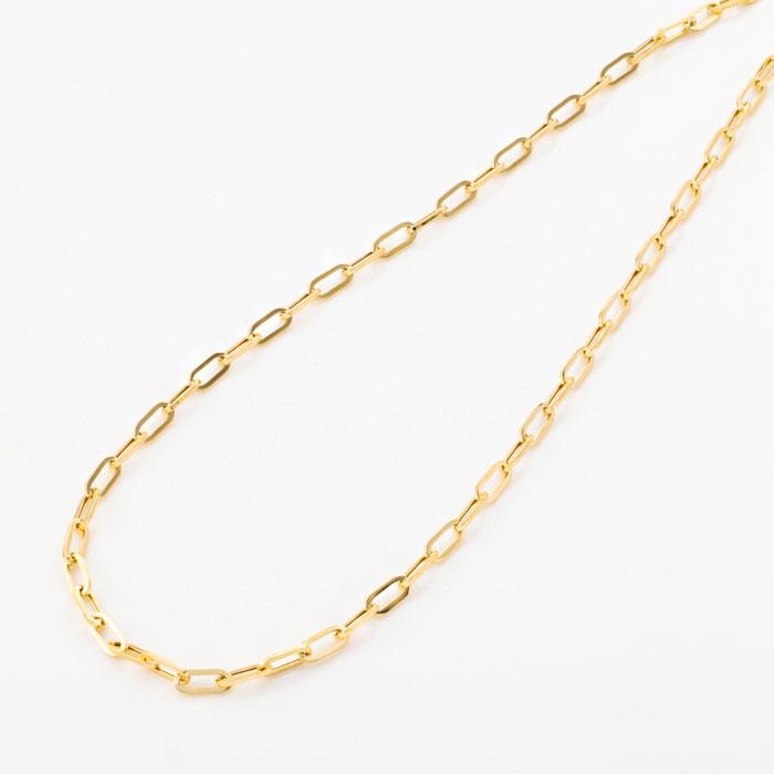 ペーパークリップ ネックレス チェーン 幅約4.4mm K18 YG 18金  