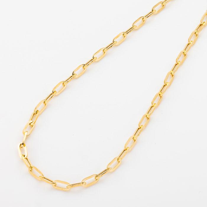 ペーパークリップ ネックレス チェーン 幅約5.0mm K18 YG 18金 