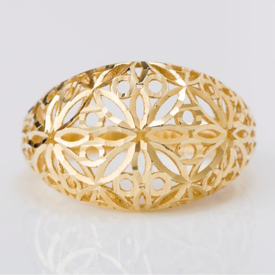 リング 透かしデザイン アンティーク調 K18 18金 ゴールド 指輪