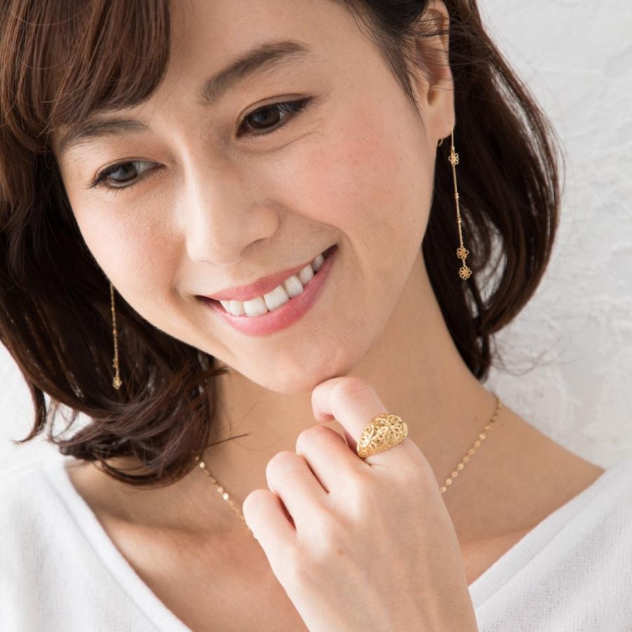 リング 透かしデザイン アンティーク調 K18 18金 ゴールド 指輪