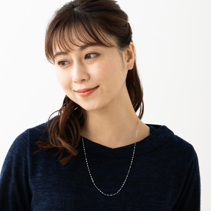 60cm ペタル チェーン ネックレス ゴールド ホワイトゴールド ピンクゴールド プラチナ 18金 k18ネックレス プラチナネックレス K18 YG WG PG Pt850 レディースの画像