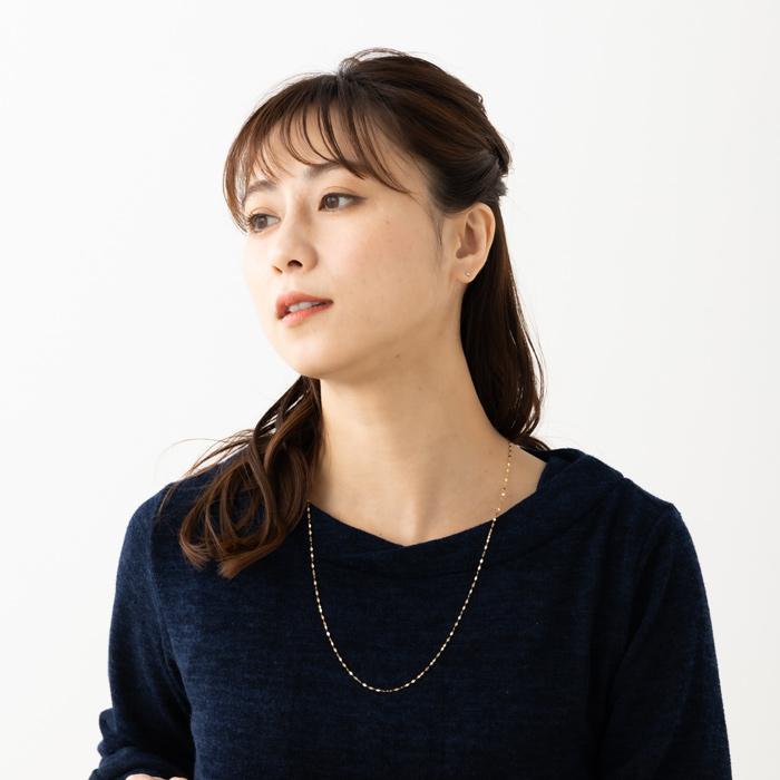 60cm ペタル チェーン ネックレス ゴールド ホワイトゴールド ピンクゴールド プラチナ 18金 k18ネックレス プラチナネックレス K18 YG WG PG Pt850 レディースの画像