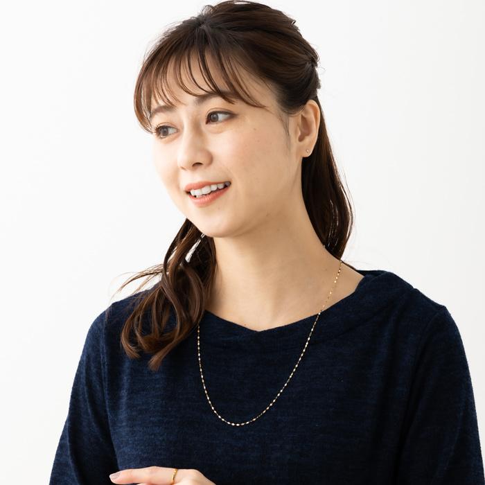 60cm ペタル チェーン ネックレス ゴールド ホワイトゴールド ピンクゴールド プラチナ 18金 k18ネックレス プラチナネックレス K18 YG WG PG Pt850 レディースの画像