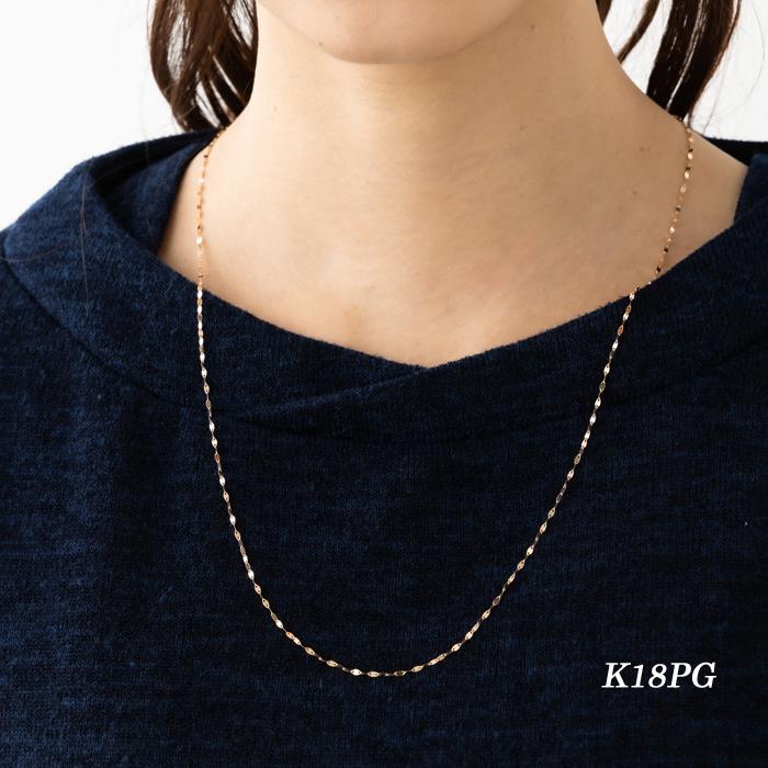 60cm ペタル チェーン ネックレス ゴールド ホワイトゴールド ピンクゴールド プラチナ 18金 k18ネックレス プラチナネックレス K18 YG WG PG Pt850 レディースの画像