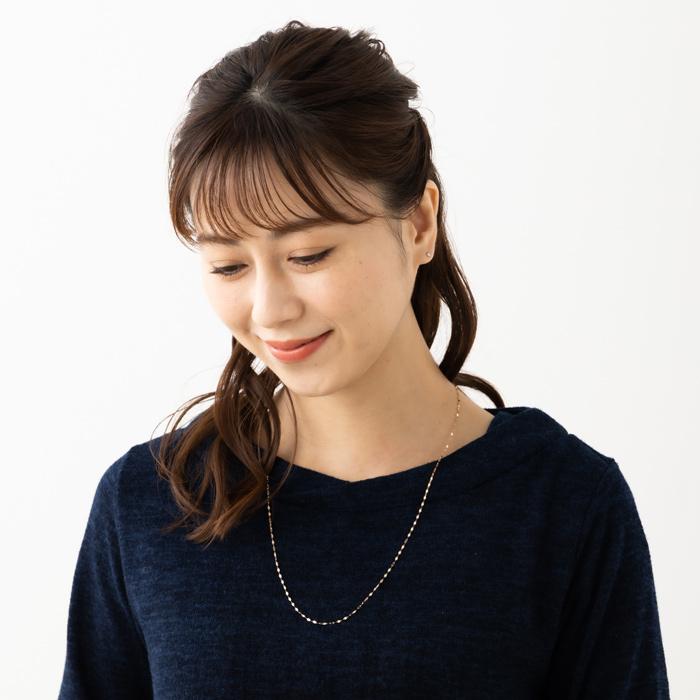 60cm ペタル チェーン ネックレス ゴールド ホワイトゴールド ピンクゴールド プラチナ 18金 k18ネックレス プラチナネックレス K18 YG WG PG Pt850 レディースの画像