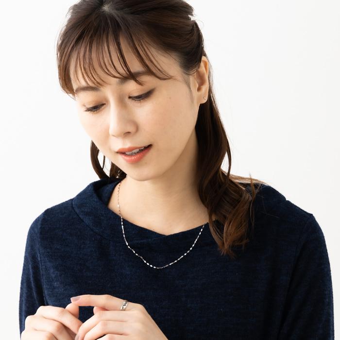 50cm ペタル チェーン ネックレス ゴールド ホワイトゴールド ピンク