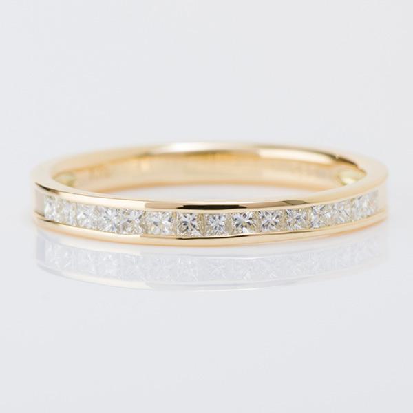 ハーフエタニティリング K18 ダイヤ 指輪 レディース プリンセスカット