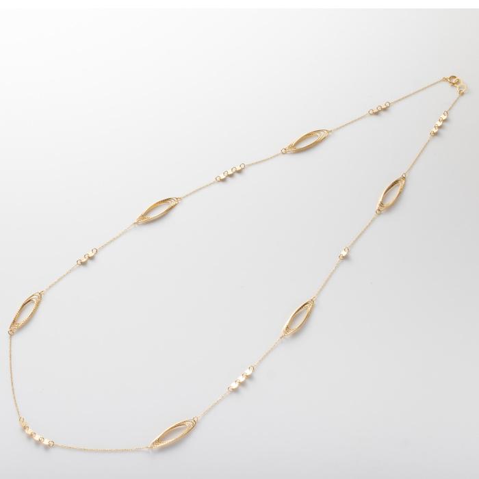 約70cm】デザイン チェーン ネックレス ペーパークリップ ラウンド 