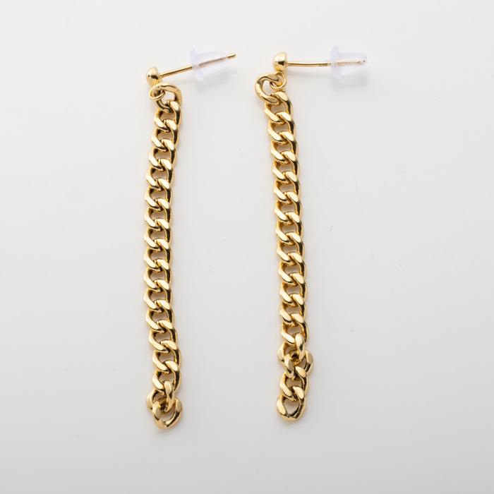 チェーン ピアス k18YG イエローゴールド K18 ピアス 18金 アンカー