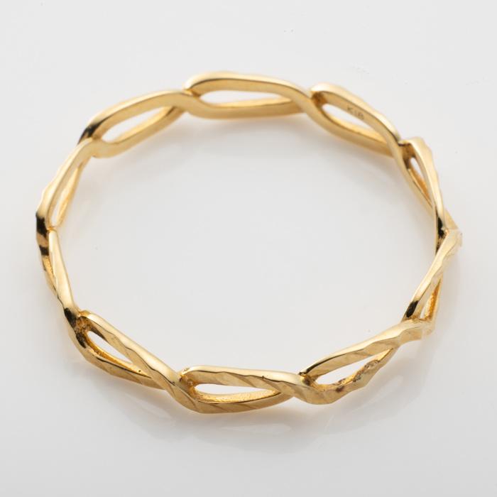 チェーンリング 細目 K18 YG WG 重ね付け 18金 指輪 イエローゴールド