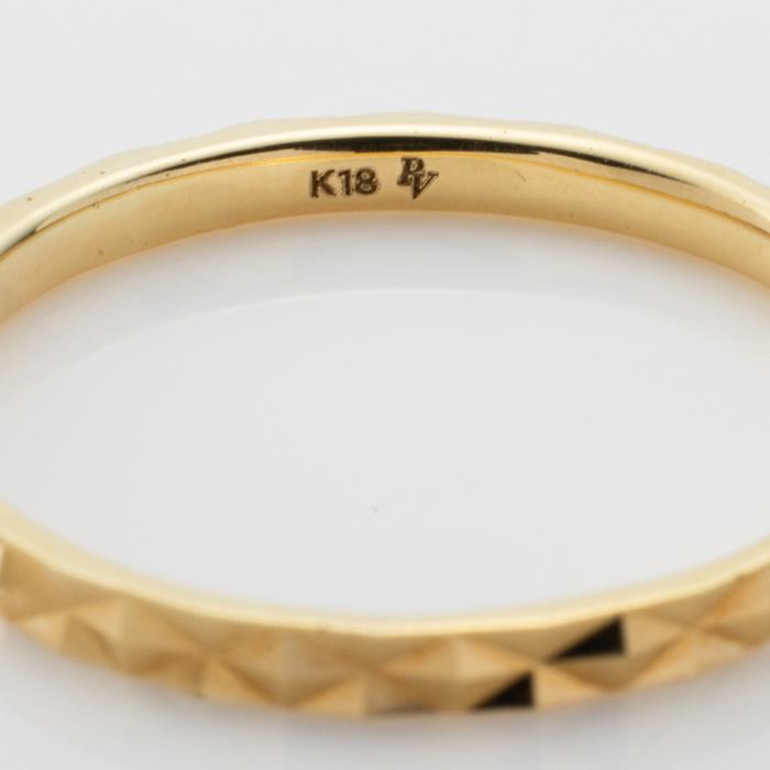 ビンテージ　K18　イエローゴールド　リング　極細　18金 ミラーカット 極細 リング K18 YG PG シンプルデザイン 重ね付け 18金