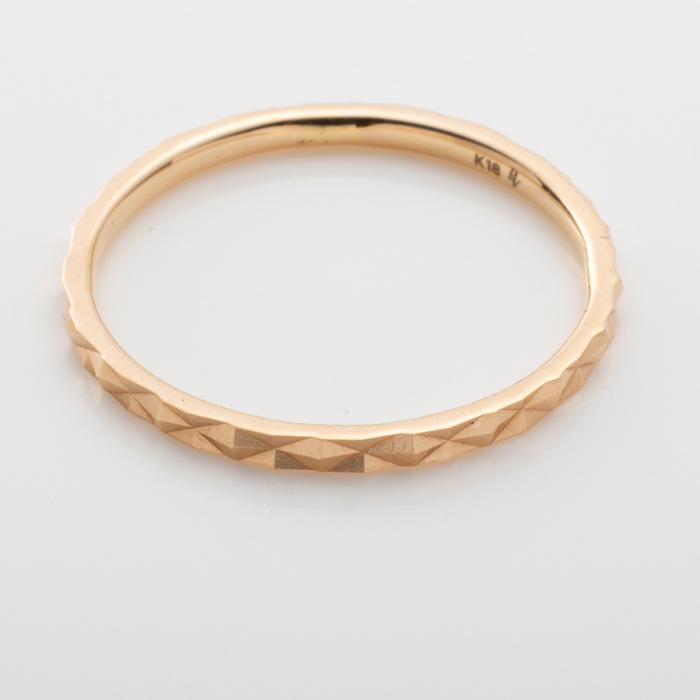 ゴールド 交差デザインリング k18 K18 透かし コンビネーション デザイン リング YG WG 地金 指輪 18金