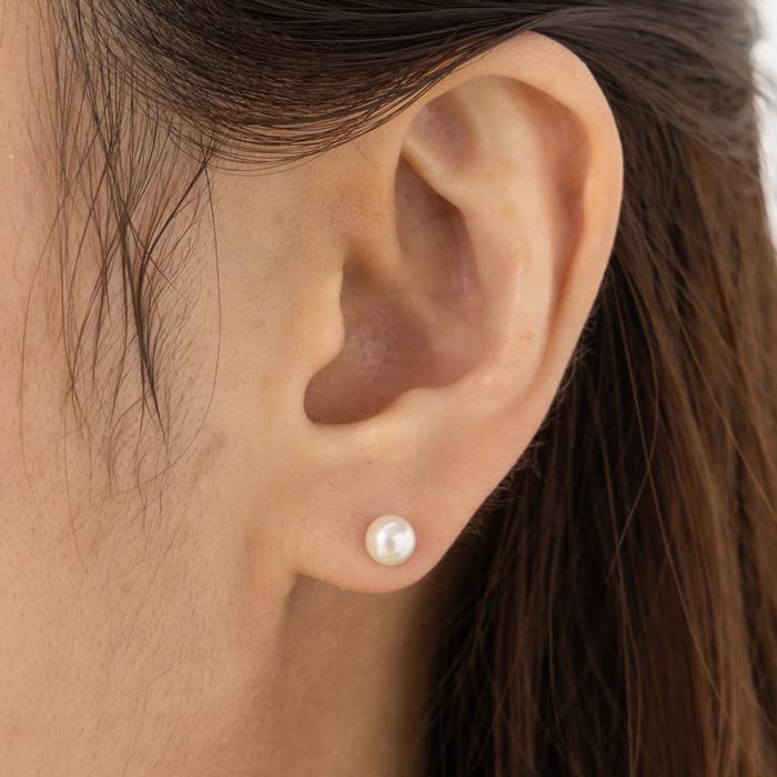 あこや真珠ネックレス  パールネックレス イヤリングorピアスセット 4.5mm 花珠 選べる長さ 42cm 45cm＊専用ケース、専門機関の鑑別書付きの画像