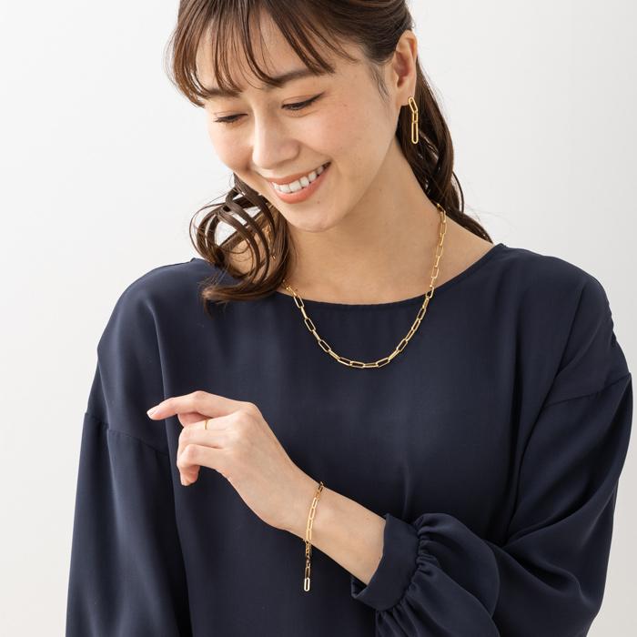 ボリューム チェーン ブレスレット K18 YG  あずきチェーン 18金 腕輪 約3.7gの画像