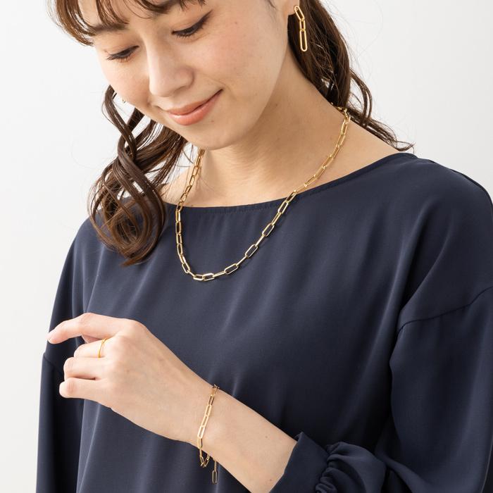ボリューム チェーン ブレスレット K18 YG  あずきチェーン 18金 腕輪 約3.7gの画像