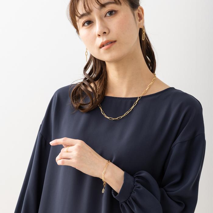 ボリューム チェーン ブレスレット K18 YG  あずきチェーン 18金 腕輪 約3.7gの画像