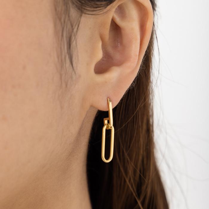 チェーン ピアス k18YG イエローゴールド K18 ピアス 18金 アンカー