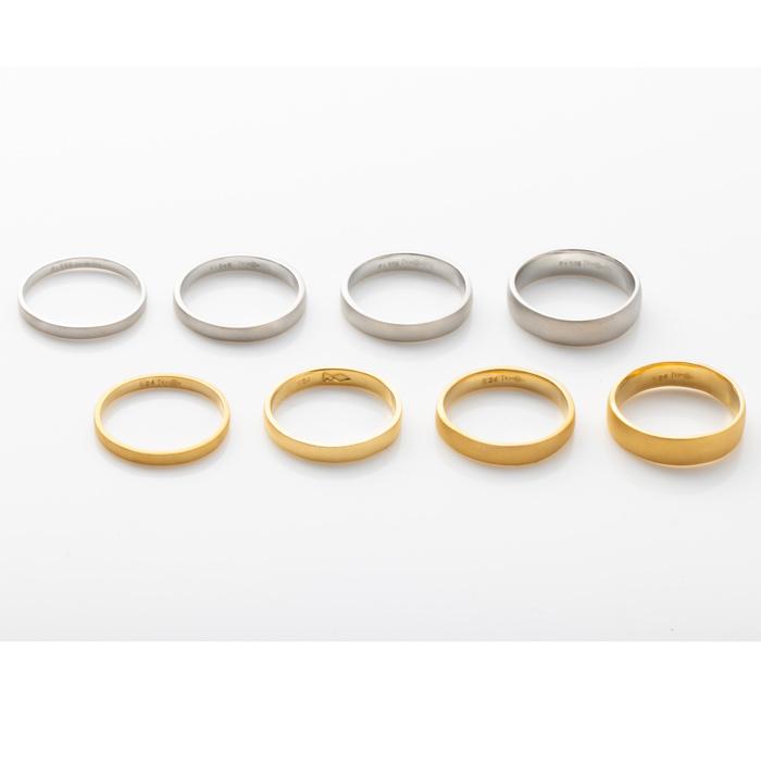 つや消し 純プラチナ Pt999 リング 指輪 地金 資産 平打ち デザイン 幅約4.6ｍｍ 約5.7ｇ(11号基準) 艶消し【造幣局品位証明刻印】の画像