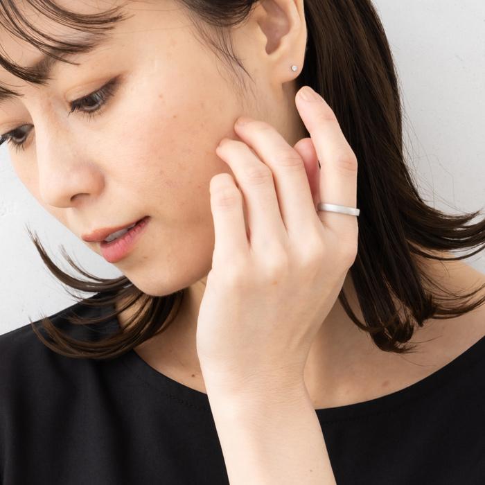 つや消し 純プラチナ Pt999 リング 指輪 豪華 平打ち デザイン 幅約3.1mm 約4.3ｇ(11号基準) 艶消し【造幣局品位証明刻印】の画像
