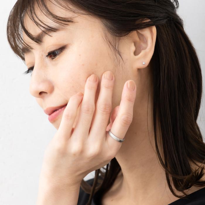 つや消し 純プラチナ Pt999 リング 指輪 豪華 平打ち デザイン 幅約3.1mm 約4.3ｇ(11号基準) 艶消し【造幣局品位証明刻印】の画像