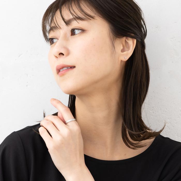 つや消し 純プラチナ Pt999 リング 指輪 豪華 平打ち デザイン 幅約3.1mm 約4.3ｇ(11号基準) 艶消し【造幣局品位証明刻印】の画像