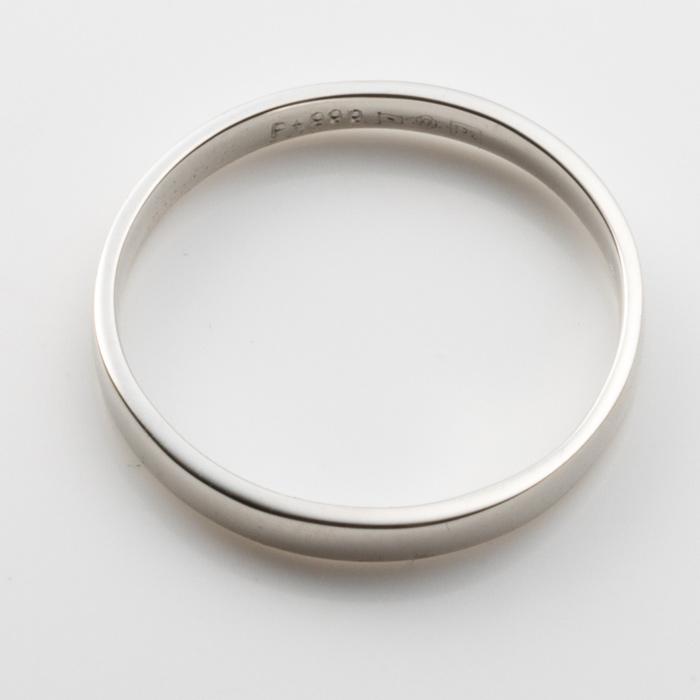 純プラチナ Pt999 リング 指輪 豪華 平打ち デザイン 幅約1.9mm 約1.7ｇ(11号基準)【造幣局品位証明刻印】の画像