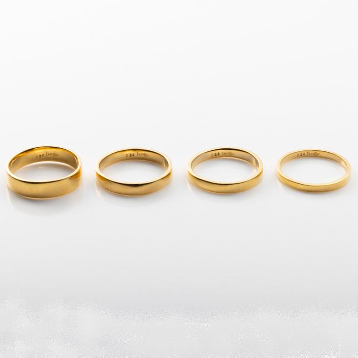 24金 K24 純金 リング 指輪 ゴールド 豪華 平打ち デザイン 約4.7g(10