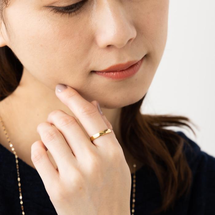 24金 K24 純金 リング 指輪 ゴールド 豪華 平打ち デザイン 約3.4g(10