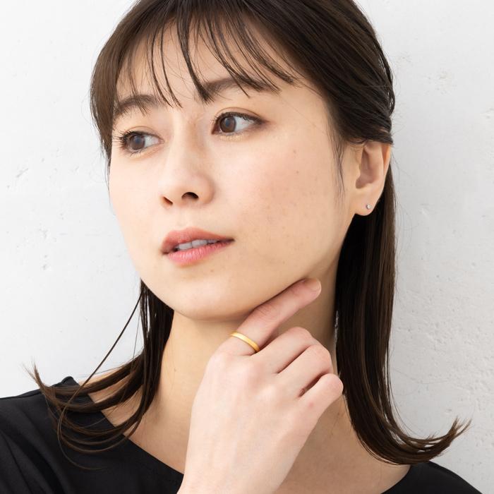 つや消し 24金 K24 純金 リング 指輪 ゴールド 豪華 平打ち デザイン