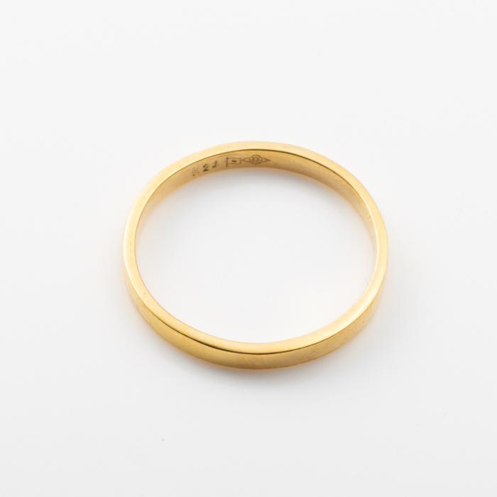 24金 K24 純金 リング 指輪 ゴールド 豪華 平打ち デザイン 約1.8g(10