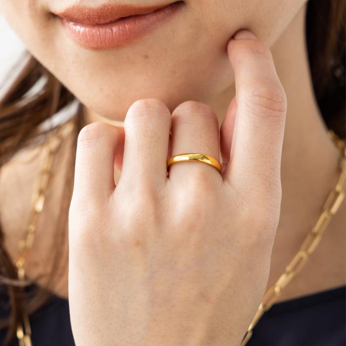 純金 24金 K24 リング 均一幅 指輪 ゴールド 華やか 甲丸デザイン 約